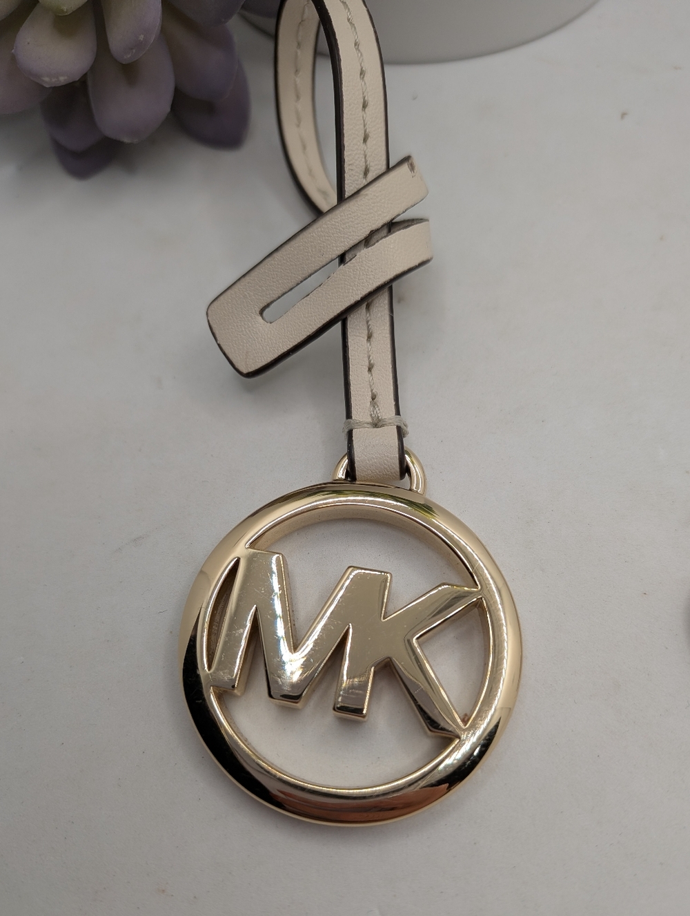 Michael Kors Gold and Cream MK Logo Purse Xharm